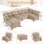 Canapé modulaire modulaire en forme de U avec méridienne réversible Canapé modulaire modulaire, canapé convertible 6 places, idéal pour le salon-1866123357