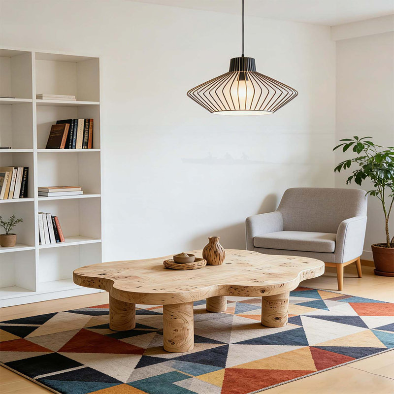 Modern Cloud-Shaped Coffee Table with Sturdy Round Legs