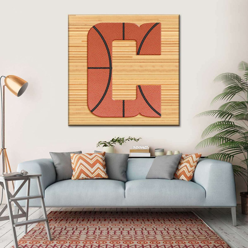 «Basketball C Alphabet» sur toile, H 10 po x l 10 po x P 1,25 po