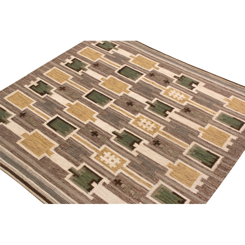 Scandinavian Wool Geometric Area Rug, Rectangle 10' x 14'