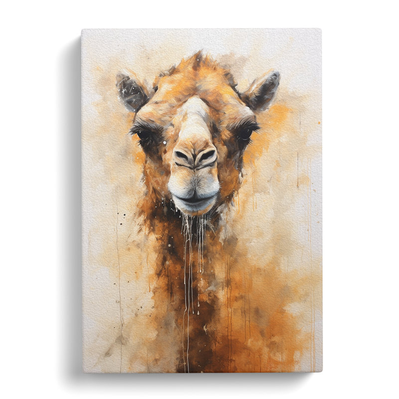 Camel Gestural - No Frame Print, 50cm H x 35cm W x 3cm D