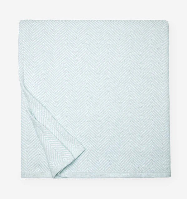 Camilo Blanket, White/Aquamarine, Full/Queen