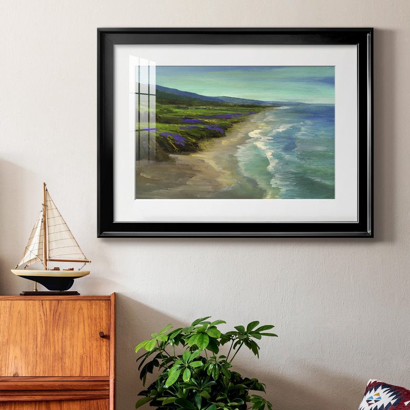 Montara Beach, reproduction encadrée de qualité supérieure - prête à être accrochée, Noir, H 18,5 po x l 24,5 po x P 1 po