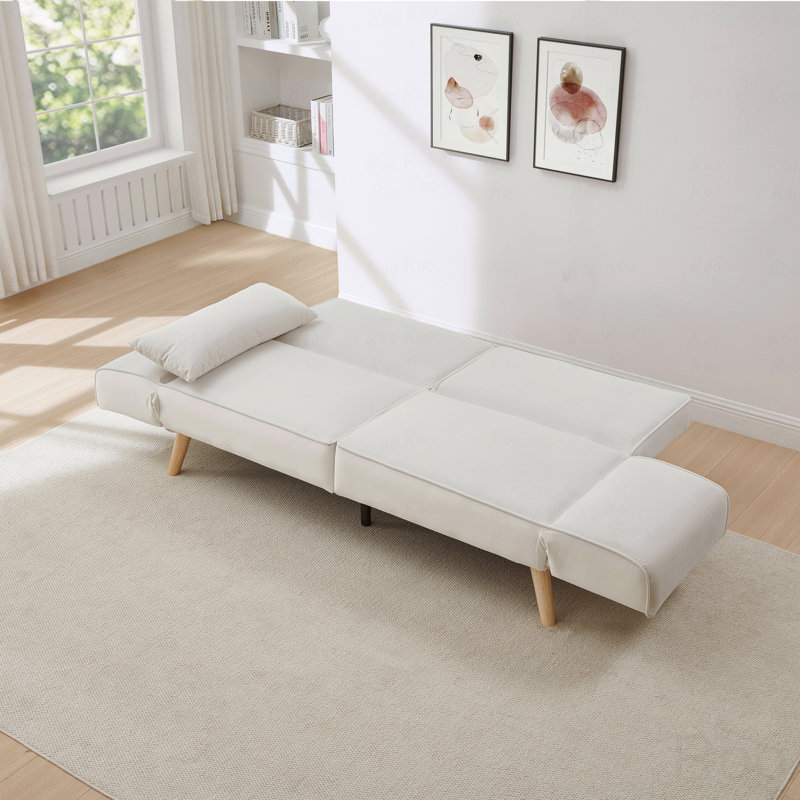 Futon canapé-lit avec accoudoirs réglables, réglable, Beige