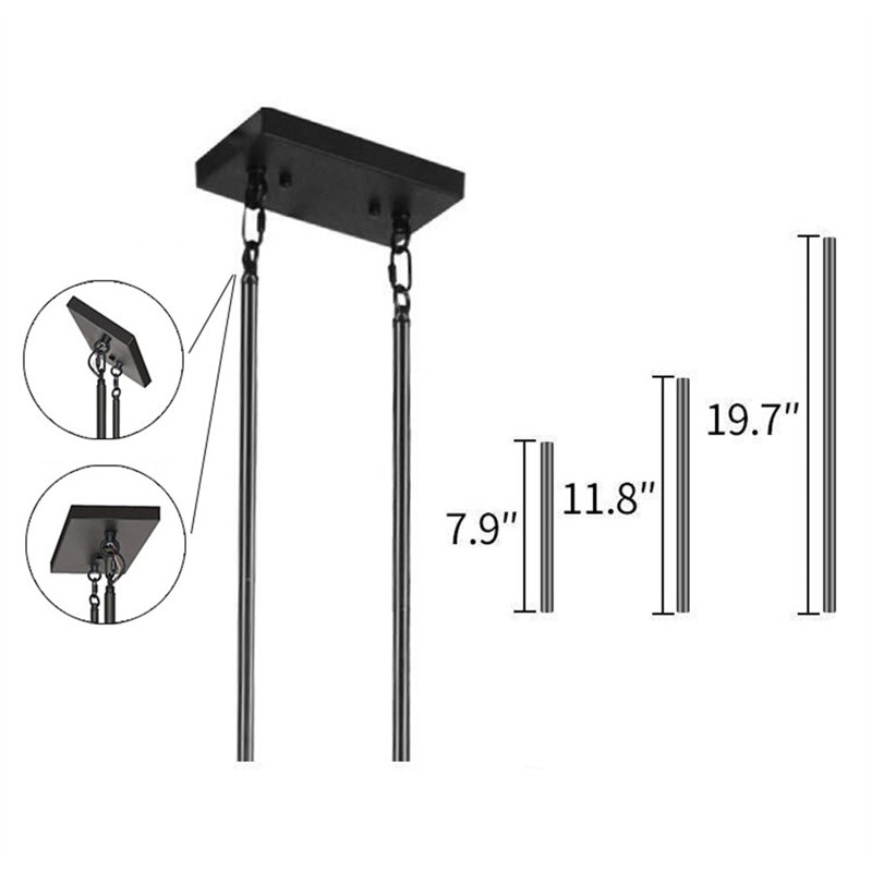 Deizel 5-Light Metal Linear Pendant, Black/Bronze