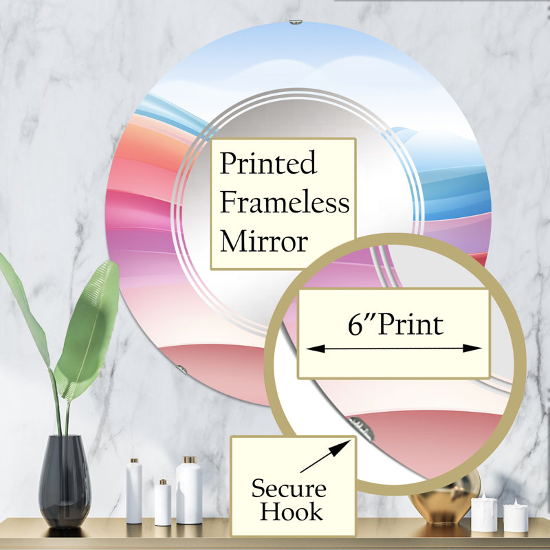 Claverham - Miroir mural moderne rond, 32 po x 32 po
