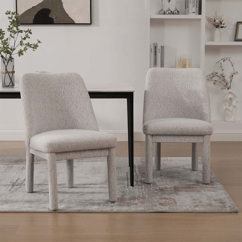Ensemble de chaises d'appoint modernes avec dossier incurvé et pieds en bois Modern