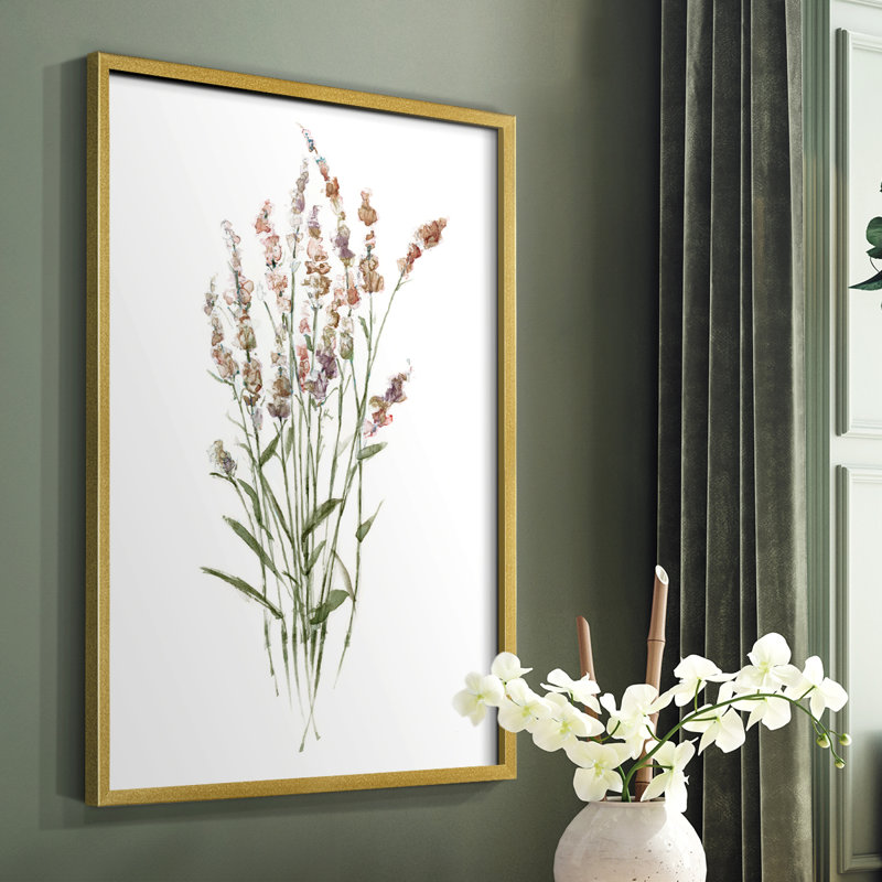 Reproduction encadrée «Dicat Botanical II» - bois massif, H 14 po x l 11 po