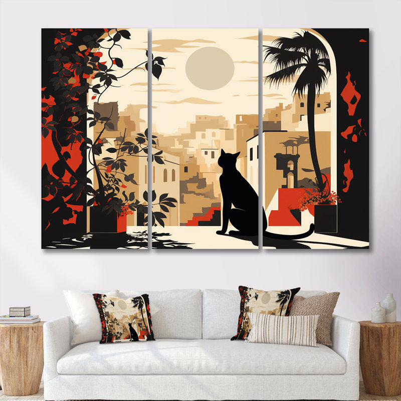 Lunenburg - ensemble de décoration murale chat, Toile tendue, H 40 po x l 60 po x P 1 po