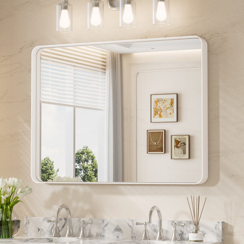 Miroir d'appoint Tyro, 30 po x 40 po, Blanc, Rectangulaire