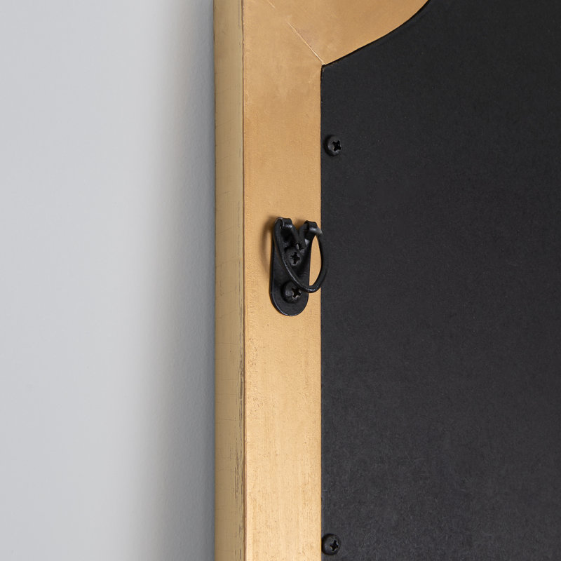 Wood Rectangle Wall Mirror, Gold