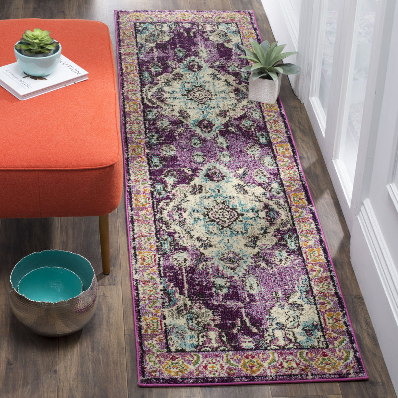 Almyra Oriental Area Rug, Runner 2'2" x 10', Grey/Light Blue