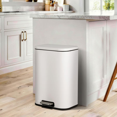 1.8 Gal Hanging Kitchen Compost Bin with Lid, Under Sink Mountable Trash Can, Odor Sealing Waste Bin for RV