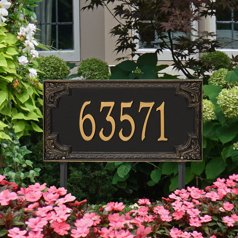 Plaque d'adresse sur 1 ligne Signature Series, Noir, Or, Oui