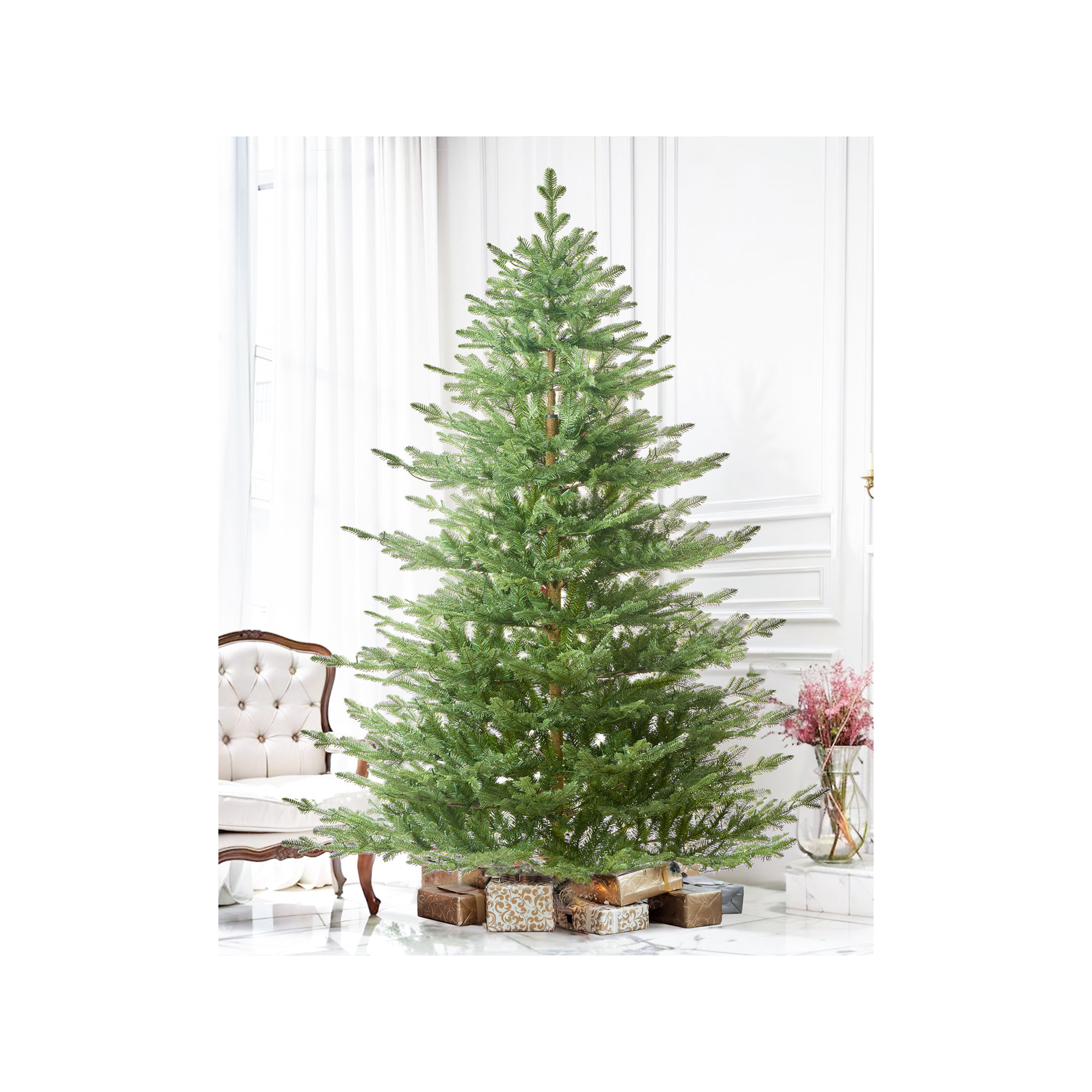 Lighted Artificial Christmas Tree - Stand Included, Not Pre-Lit, 6ft