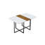 Ensemble de table de salle à manger élégant 7 pièces, faux marbre et velours, design moderne compact