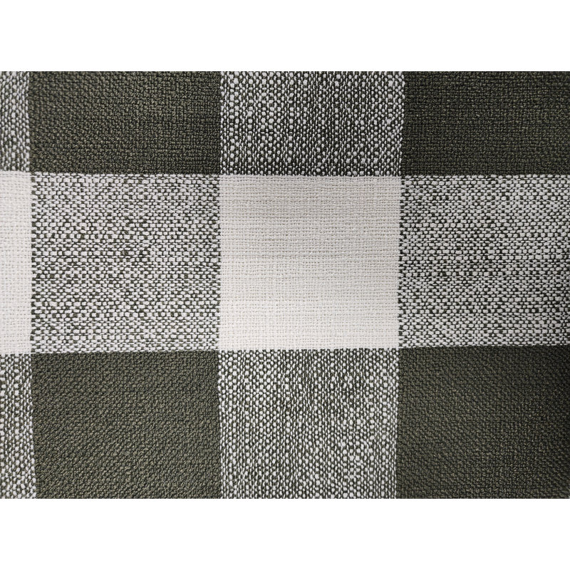 Coussin Birch Lane Cleveland, Vert à carreaux, Polyester, Carré 17 po