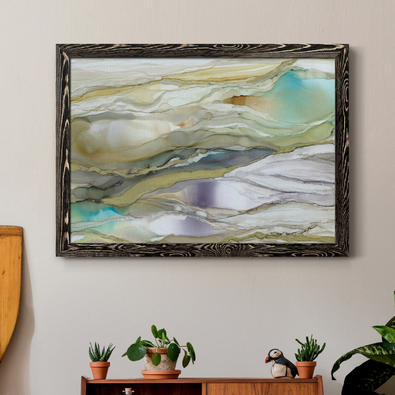 Verre marbré III - reproduction d'art sur toile, H 37,5 po x l 27,5 po x P 1,5 po, Noir