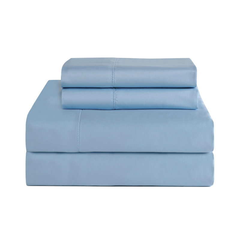 794 Pima Sateen Sateen Sheet Set, King, Cloud Blue