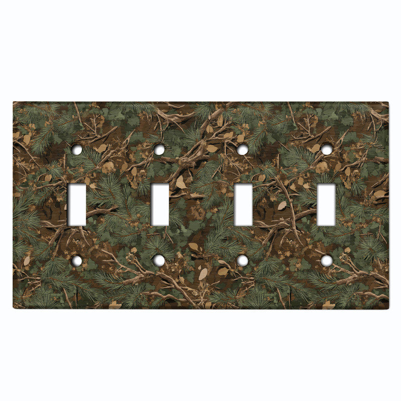 Couvercle de plaque d'interrupteur en métal; Bascule de camouflage de forêt US standard à 4 bandes - Camouflage