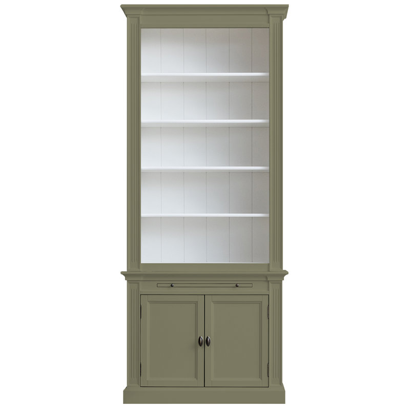 Beven 240cm H x 100cm W Library Bookcase, Olive Green