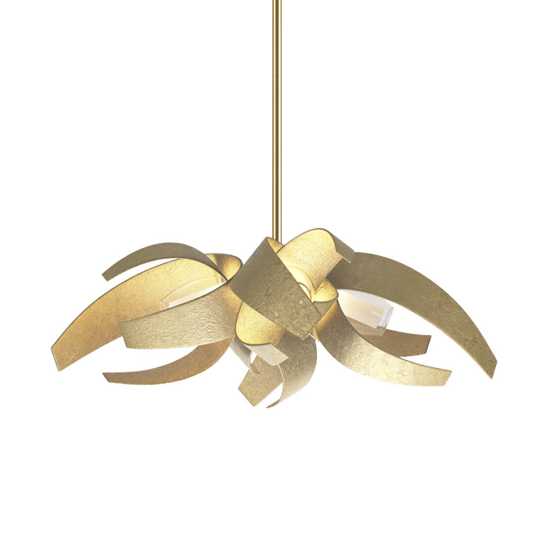 Corona 4 - Light Unique/Statement Geometric Chandelier, Modern Brass