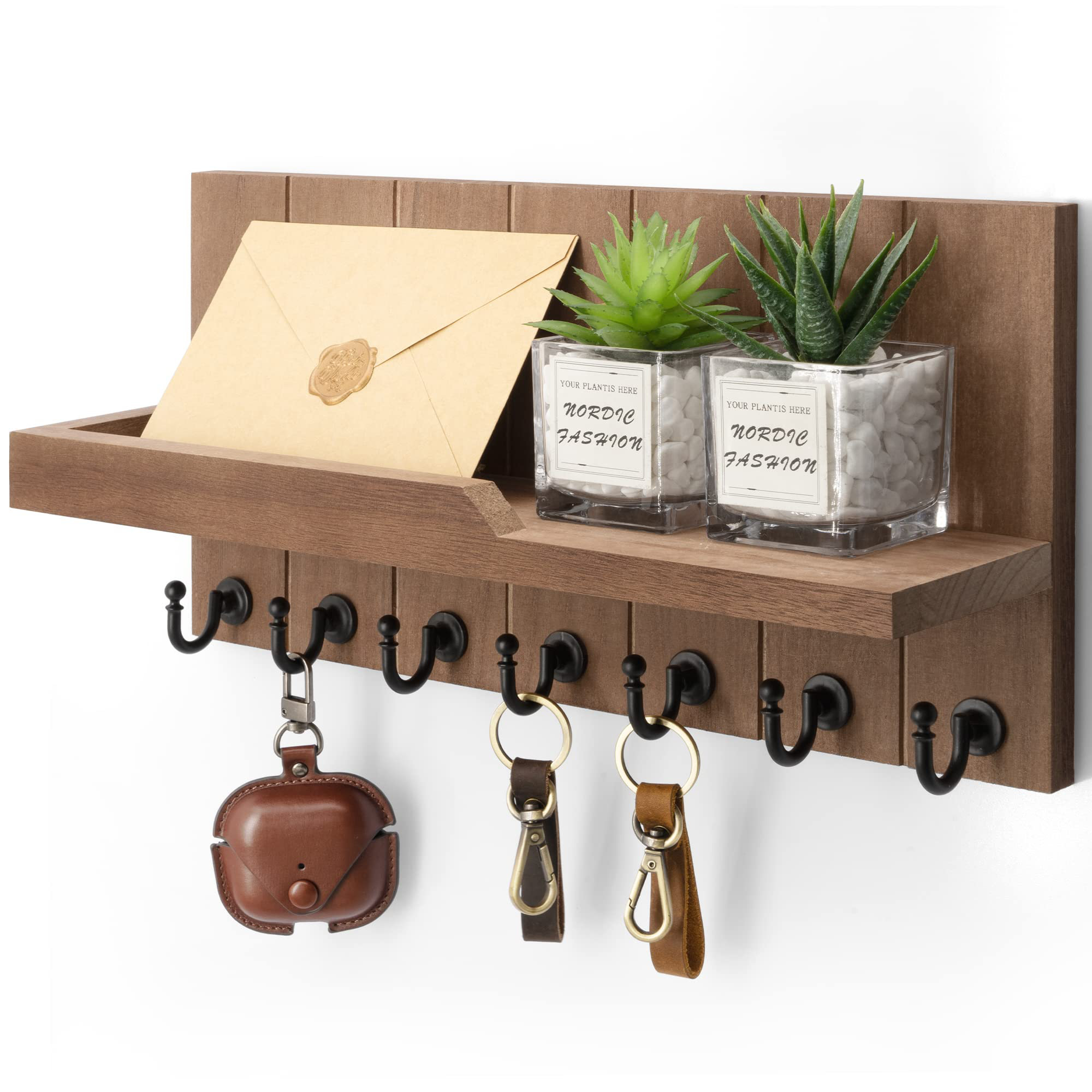 Crestone Solid Wood Wall Organizer with Key Hooks | Wayfair