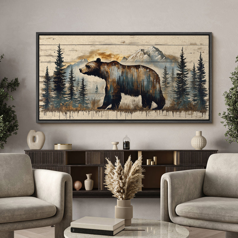 Impression sur toile encadrée «Wood Panneau Effect», Noir, noir, noir, noir, H 30 po x l 60 po