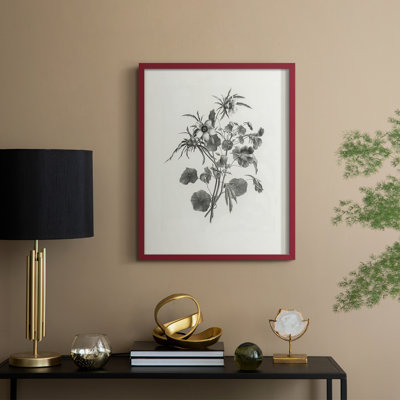 Reproduction florale vintage encadrée «CEC XXXVI» - bois massif