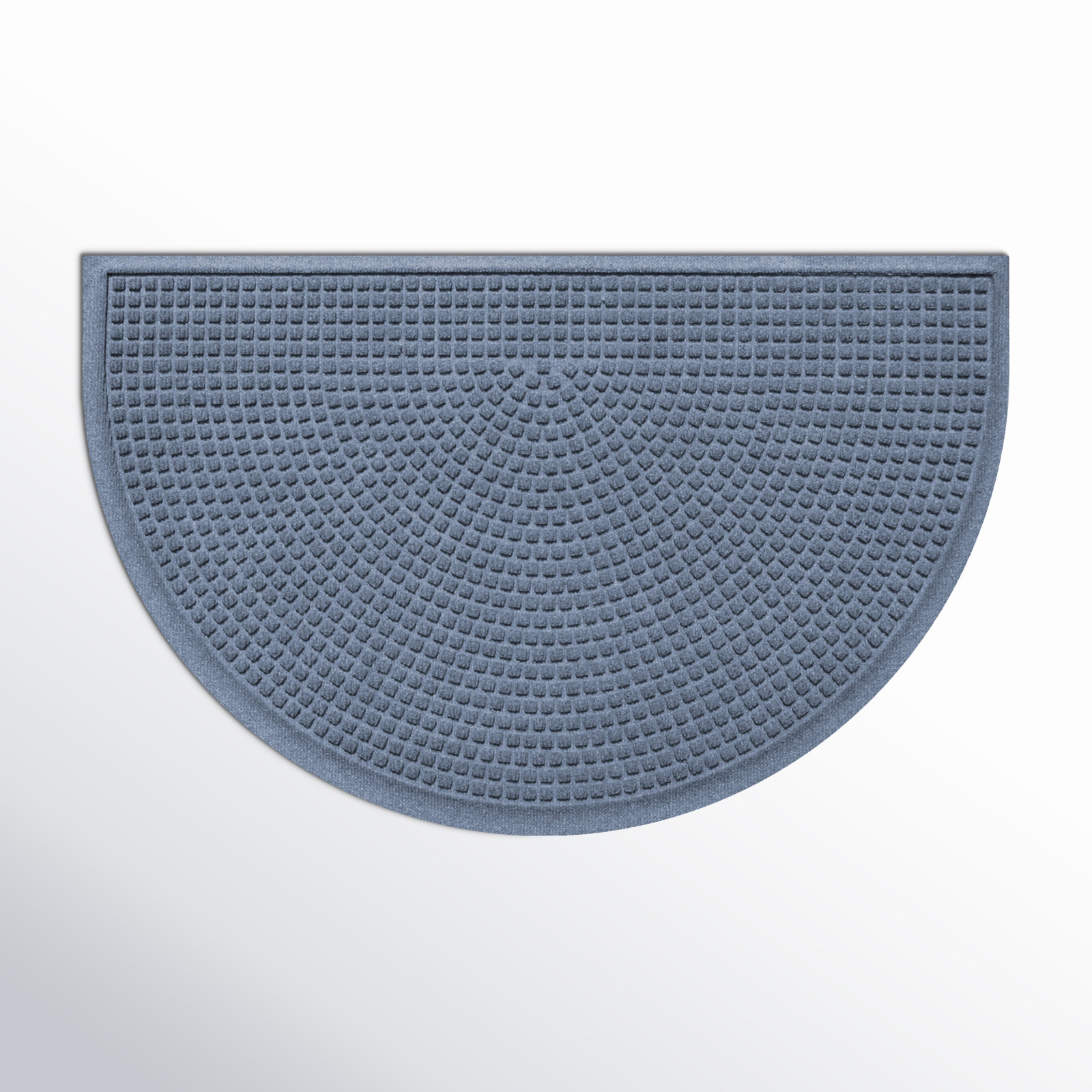 WaterHog Squares Non-Slip Doormat, Bluestone, Semi-Circle 2' x 3'3"