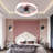 Ceiling Fans With Lights Dimmable LED Embedded Installation Of Thin Modern Ceiling Fans(Pink)-34594938