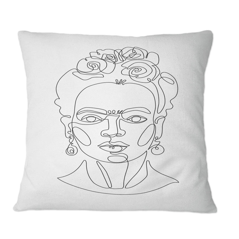 Coussin Frida Kahlo, 16 po x 16 po