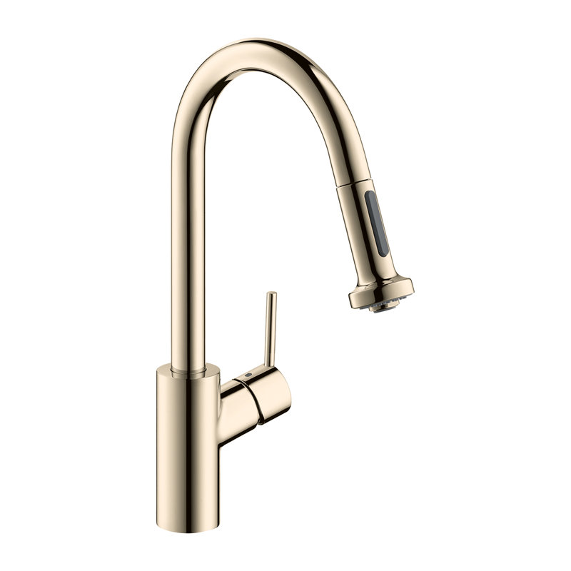 Robinet de cuisine à poignée simple Talis S² avec poignée et conduites d'alimentation, Nickel poli, 1,75 gallon par minute