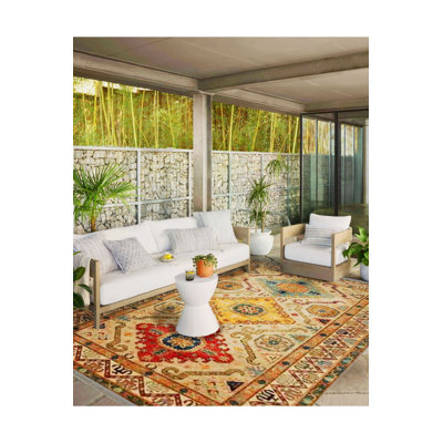 Tapis décoratif lavable à la machine beige