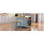 Grand îlot de cuisine de 53 pouces avec rallonge, prise de courant, support de rangement interne pour porte, chariot de cuisine sur roulettes sur 5 roulettes avec 5 supports latéraux ouverts pour la cuisine, gris-bleu-1498709731