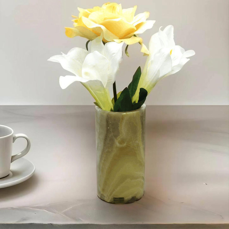 Onyx Candle Holder, 6" H x 3" W x 3" D, Green