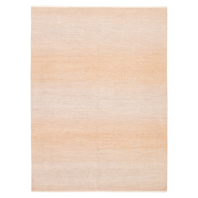 Tapis beige en soie ombre 9 pi x 12 pi 4 po