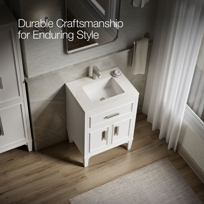 Southerk 30-In Bathroom Vanity Set, White, 24"