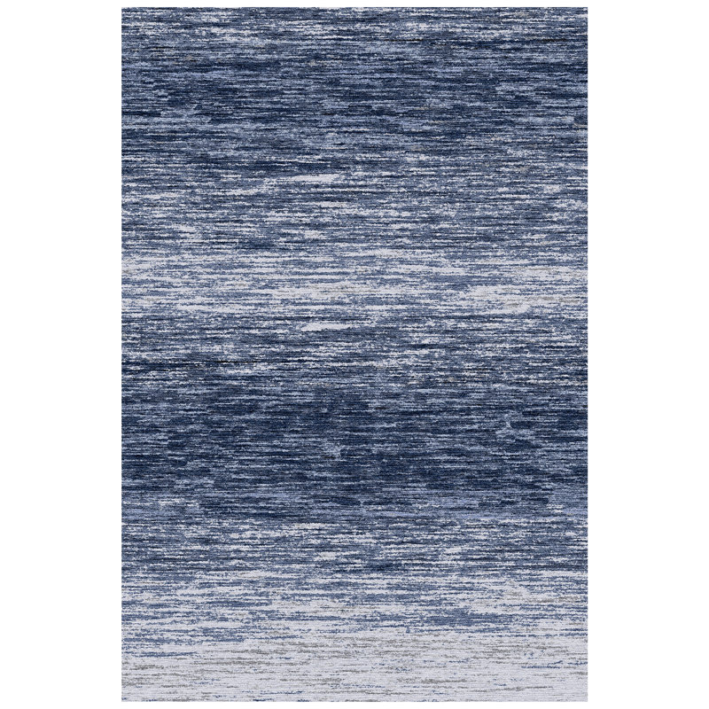 Bimlesh Modern Blue and Gray Gradient Indoor Area Rug for Living Room or Bedroom, Rectangle 8' x 10'