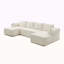 Grand canapé modulaire en forme de U sans dossier de 132 po avec méridienne, siège modulaire en forme de U avec siège profond 132 po, canapé confortable avec porte-gobelets, aucun assemblage requis-1122262757