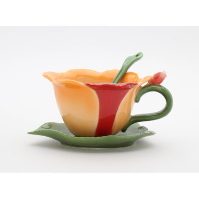 Ensemble de tasse à thé et soucoupe à orchidée Quitman
