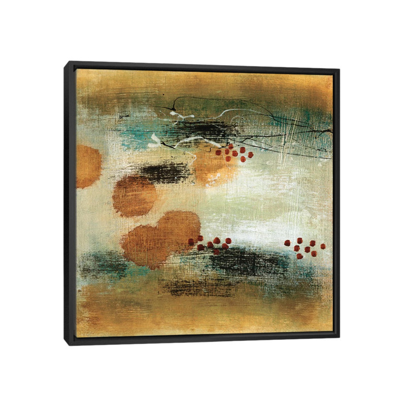 « deriveing current ii », reproduction d’art sur toile, H 18 po x l 18 po x P 1,5 po, Toile avec cadre noir, Pas de tapis