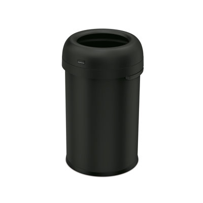 115L bullet open can, matte black heavy-gauge steel
