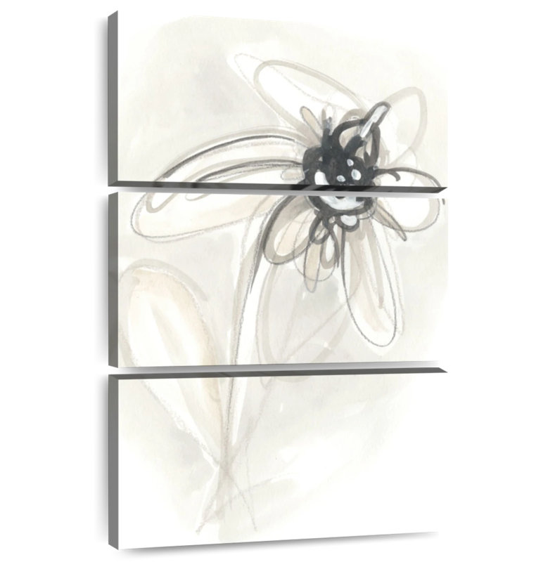 Avery Neutral Floral Gesture V, 74" H x 48" W
