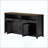 Sideboard With Sliding Barn Door And Mesh Panels,Farmhouse Buffet With Open Storage,Suitable For Living Room, Hallway, Balcony,Kitchen, Office-412624248