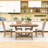 Burg 6 - Piece Pedestal Dining Set, Kitchen Table Set with Bench and 4 Dining Chairs-1081720412
