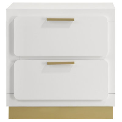 Caraway 2-Drawer Nightstand White