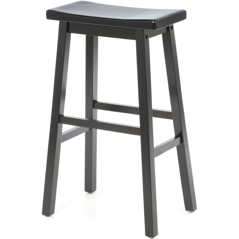 Kirkwood Solid Wood Counter Stool, Black, Bar Stool (30" Seat Height)