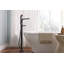 Ensemble de garniture de robinet de baignoire à poser sur pied à poignée simple transitionnelle avec douche carrée en chrome 1,75 GPM-113784730