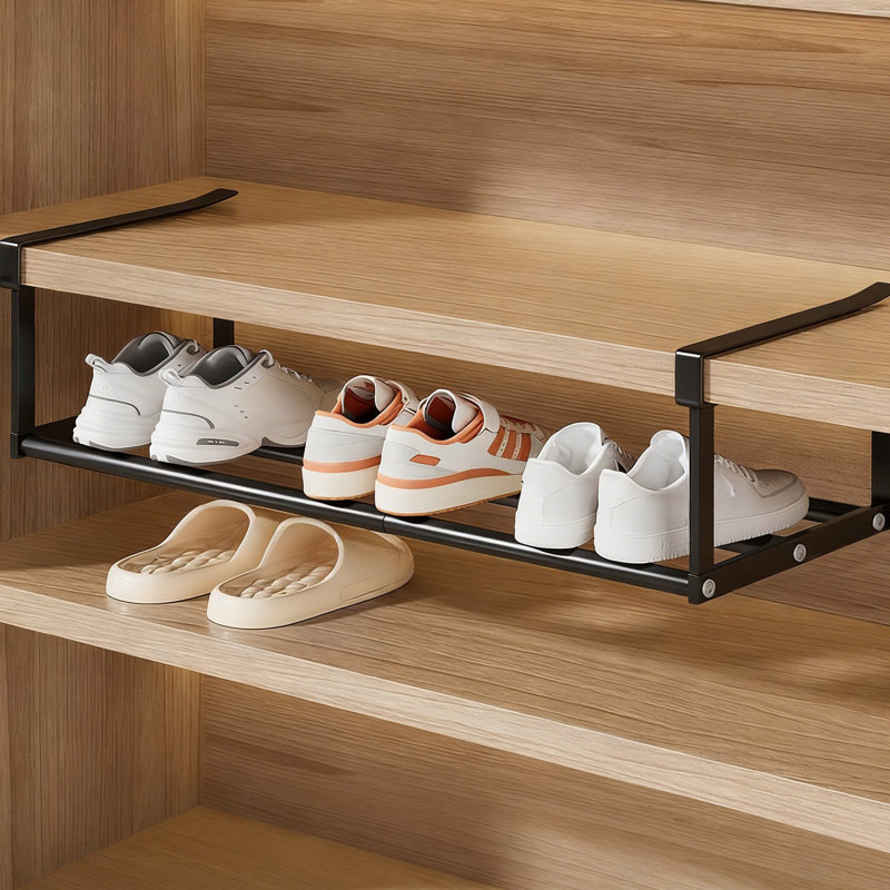 Retractable Shoe Rack Household Shoe Cabinet Layered Partition Shelf Shoe Storage Space Saving Under Cabinet Hanging Basket Rack